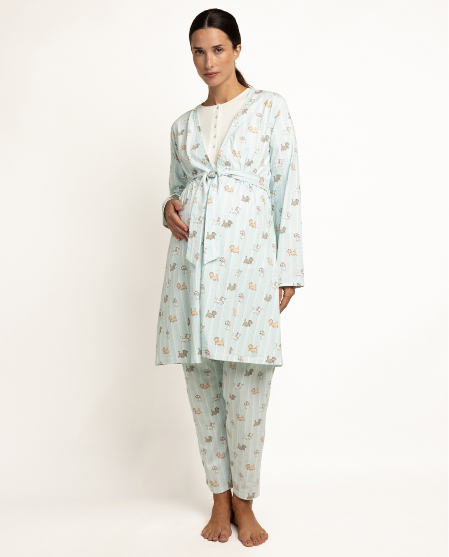 DISNEY Bata Manga Larga The Aristocats Maternity para Mujer AZUL