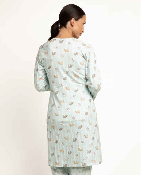 DISNEY Bata Manga Larga The Aristocats Maternity para Mujer AZUL 2