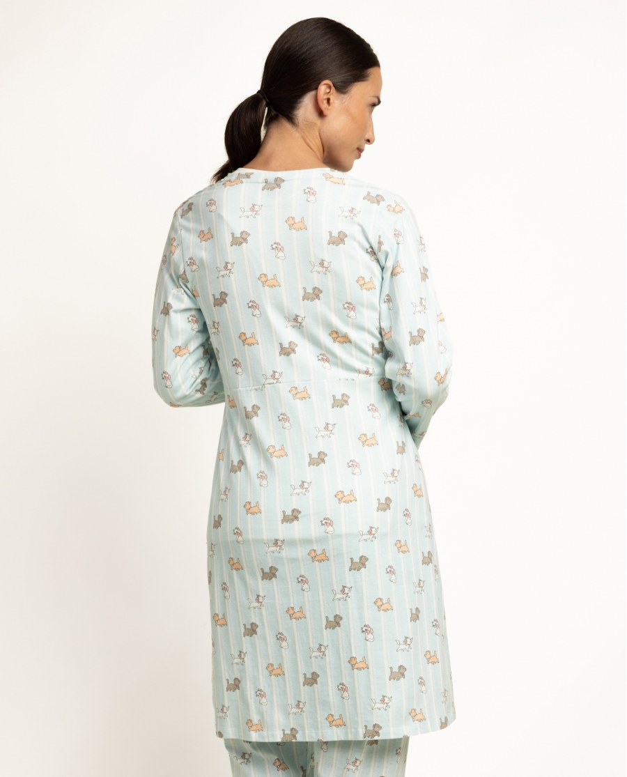 DISNEY Bata Manga Larga The Aristocats Maternity para Mujer AZUL