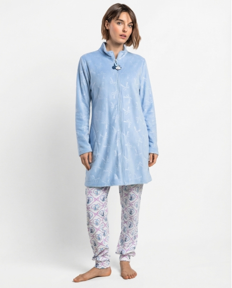 DISNEY Bata Calentita Manga Larga Coquette Friends para Mujer AZUL