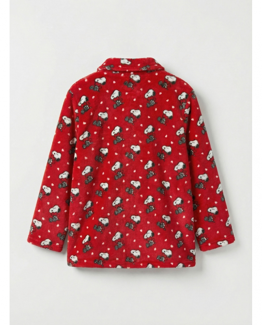 PEANUTS Bata Calentita Manga Larga Love Snoopy para Niña ROJO