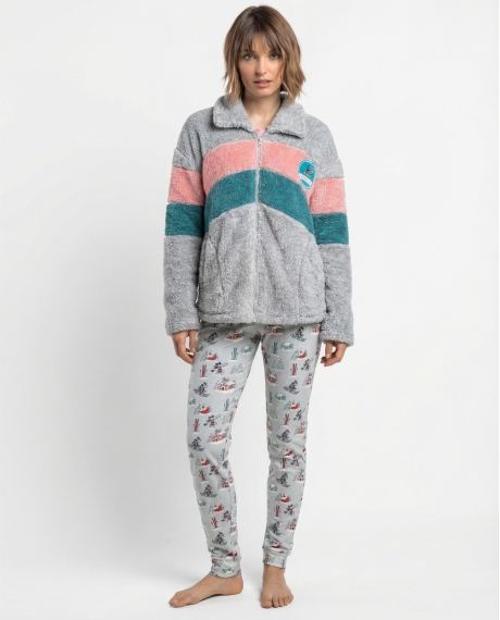 DISNEY Bata Calentita Manga Larga Bon Ski para Mujer GRIS JASPE