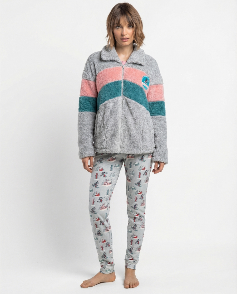 DISNEY Bata Calentita Manga Larga Bon Ski para Mujer GRIS JASPE
