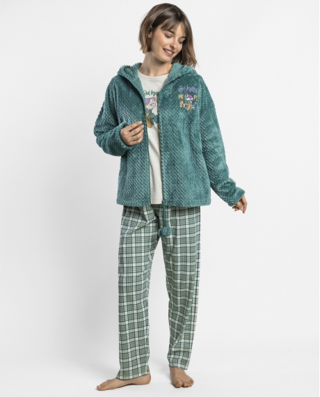 DISNEY Bata Calentita Manga Larga Dopey para Mujer VERDE