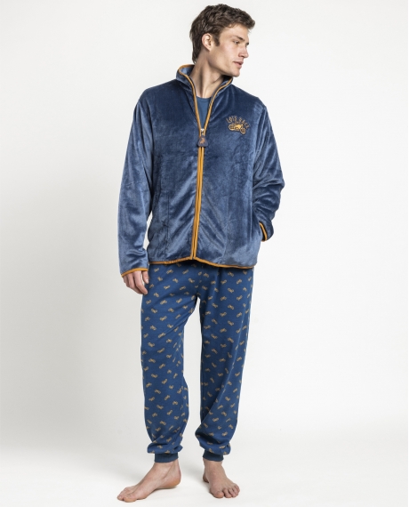 LOIS Bata Calentita Manga Larga Roadster para Hombre AZUL