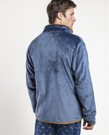 LOIS Bata Calentita Manga Larga Roadster para Hombre AZUL 2