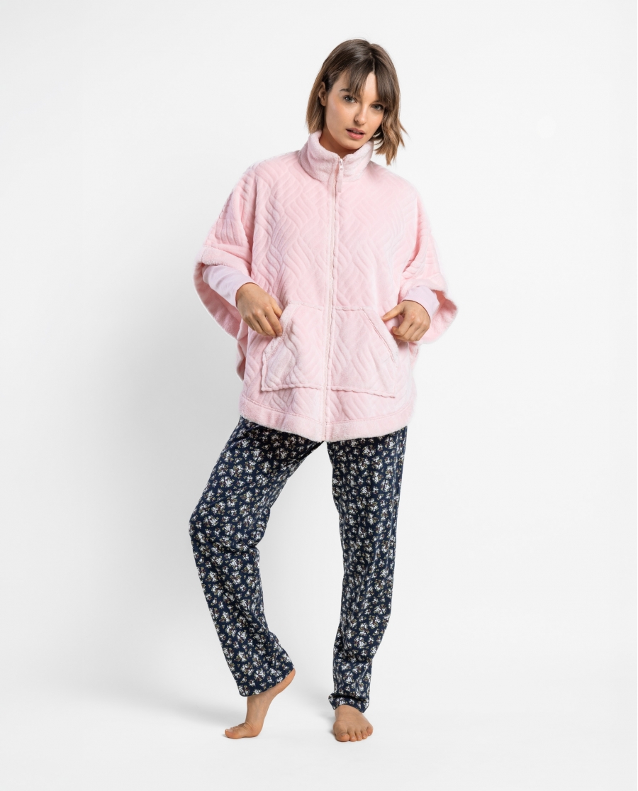 ADMAS Bata Capa Manga Francesa Dark Liberty para Mujer ROSA