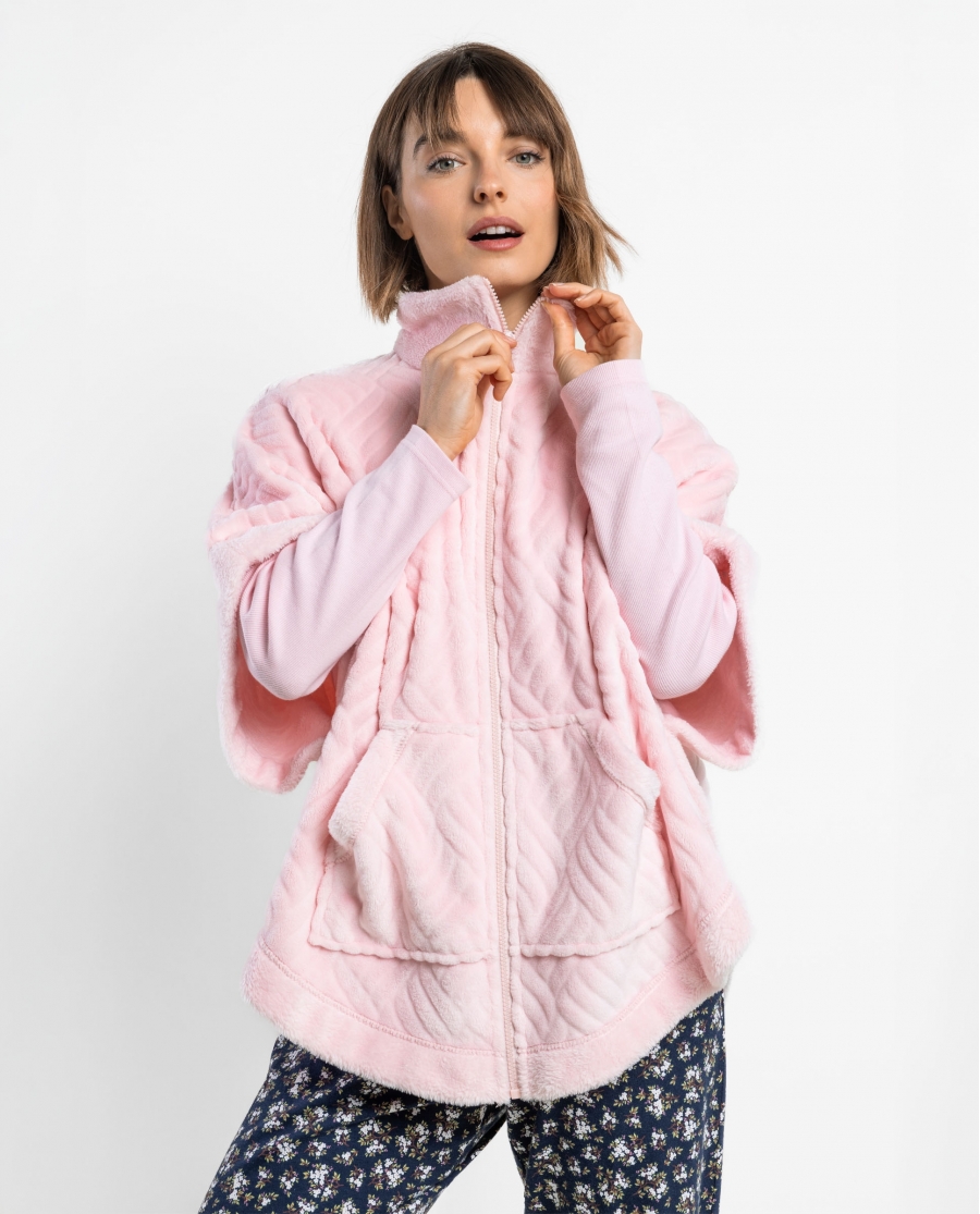 ADMAS Bata Capa Manga Francesa Dark Liberty para Mujer ROSA