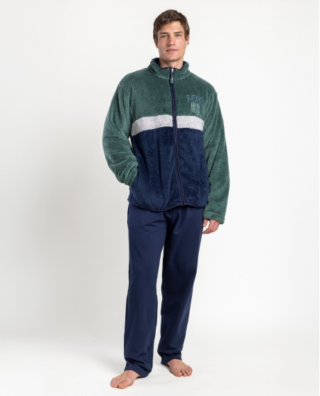 LOIS Bata Calentita Manga Larga Preppy para Hombre VERDE