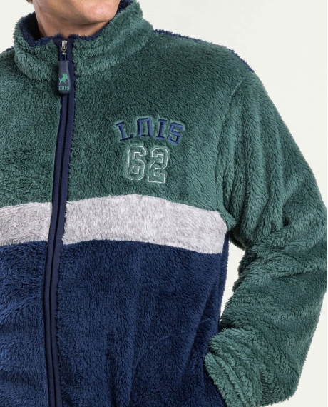 LOIS Bata Calentita Manga Larga Preppy para Hombre VERDE 2