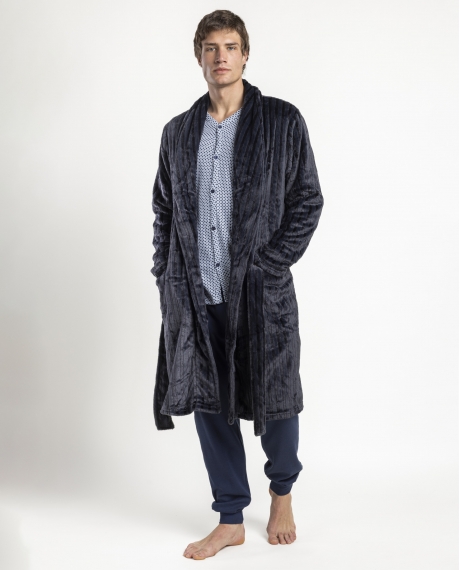 ADMAS CLASSIC Bata Calentita Manga Larga Everlane para Hombre MARINO