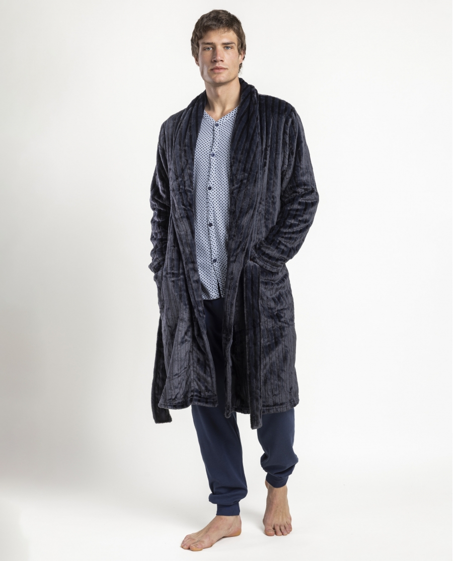 ADMAS CLASSIC Bata Calentita Manga Larga Everlane para Hombre MARINO