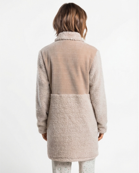ADMAS Bata Calentita Manga Larga Counting Sheep para Mujer BEIGE 2