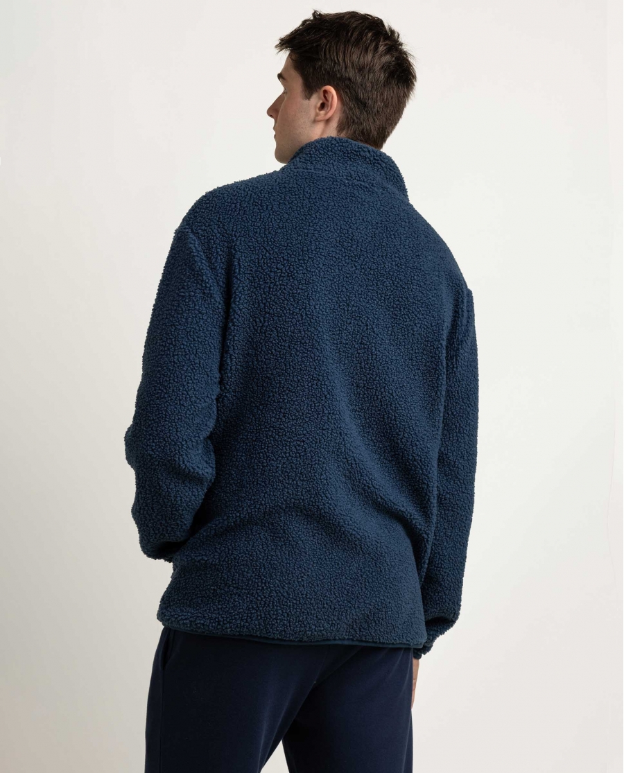 ADMAS HOME Bata Calentita Manga Larga Recycle para Hombre AZUL