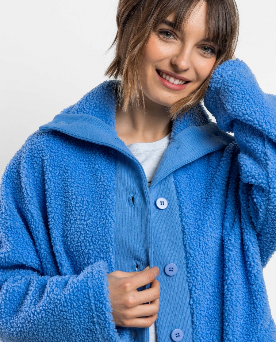 ADMAS Bata Manga Larga Calentita Sherpa Dreams para Mujer AZUL