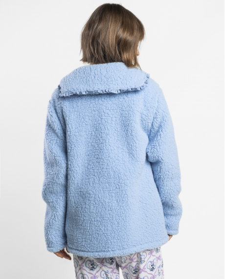 DISNEY Bata Calentita Manga Larga Sherpa Coquette Friends para Mujer AZUL 2