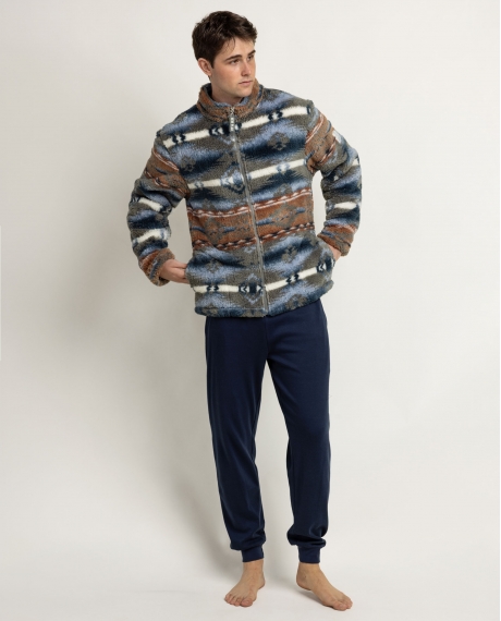 NEW PLAN Bata Calentita Manga Larga Terrain para Hombre CAQUI