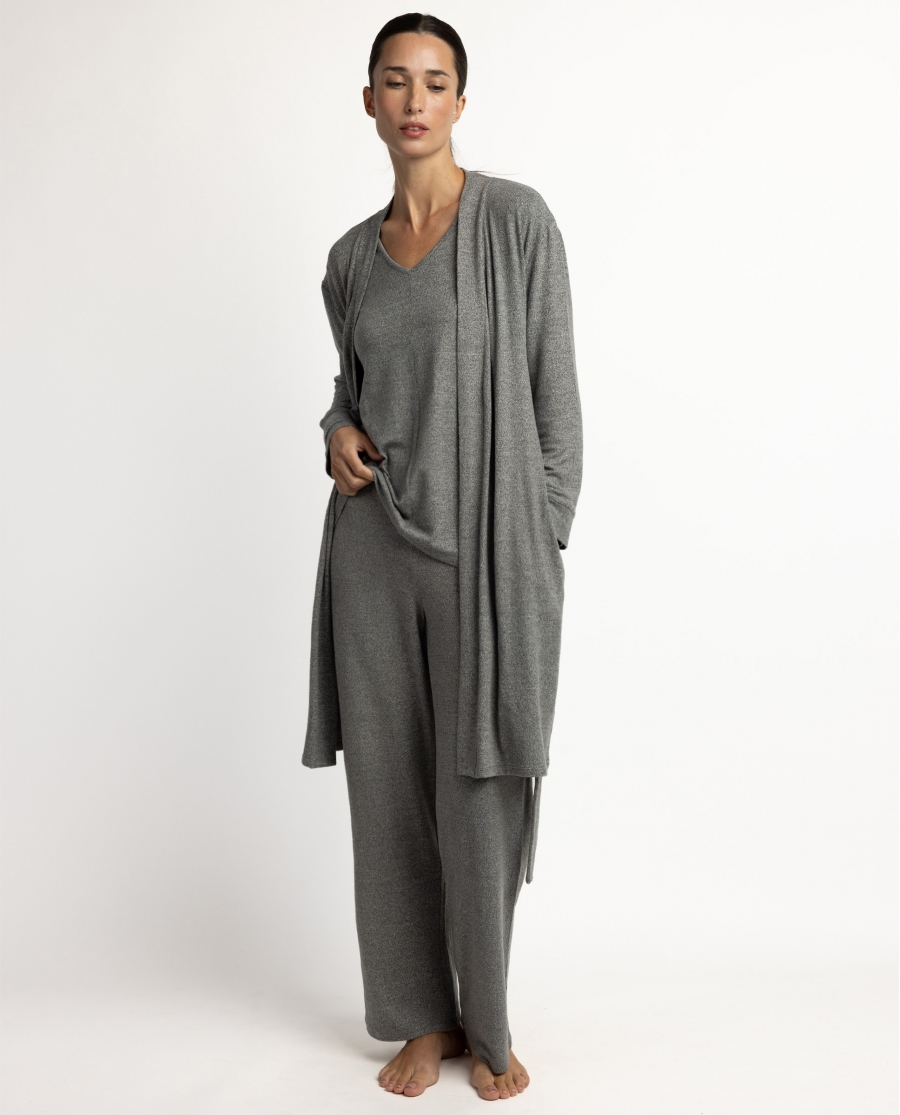 ADMAS HOME Bata Manga Larga Dolce Home para Mujer GRIS JASPE