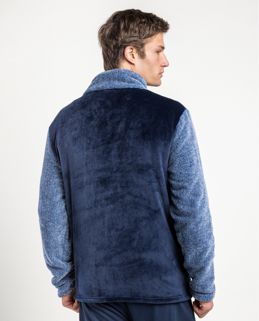 ADMAS Bata Calentita Manga Larga Gentleman para Hombre AZUL
