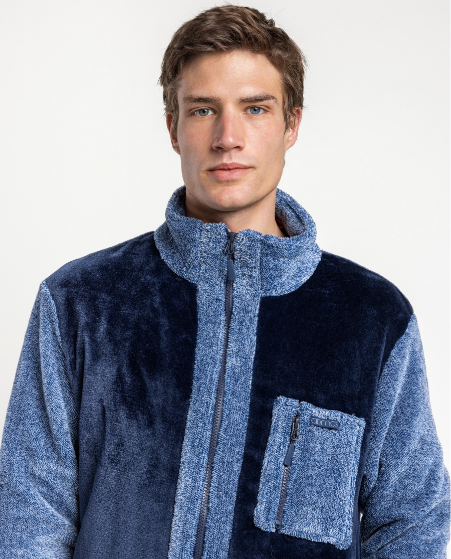 ADMAS Bata Calentita Manga Larga Gentleman para Hombre AZUL