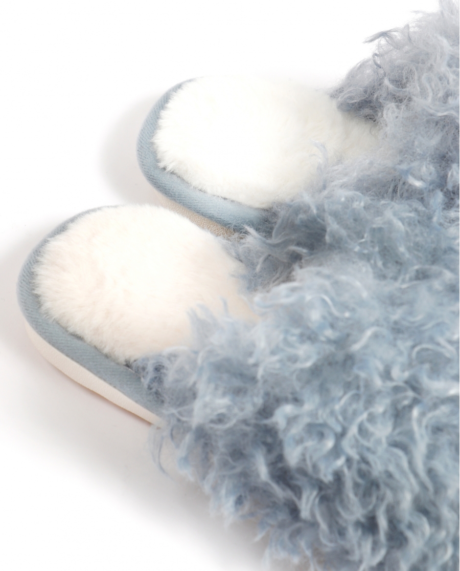 ADMAS Zapatillas De Estar Por Casa Borreguito para Mujer AZUL