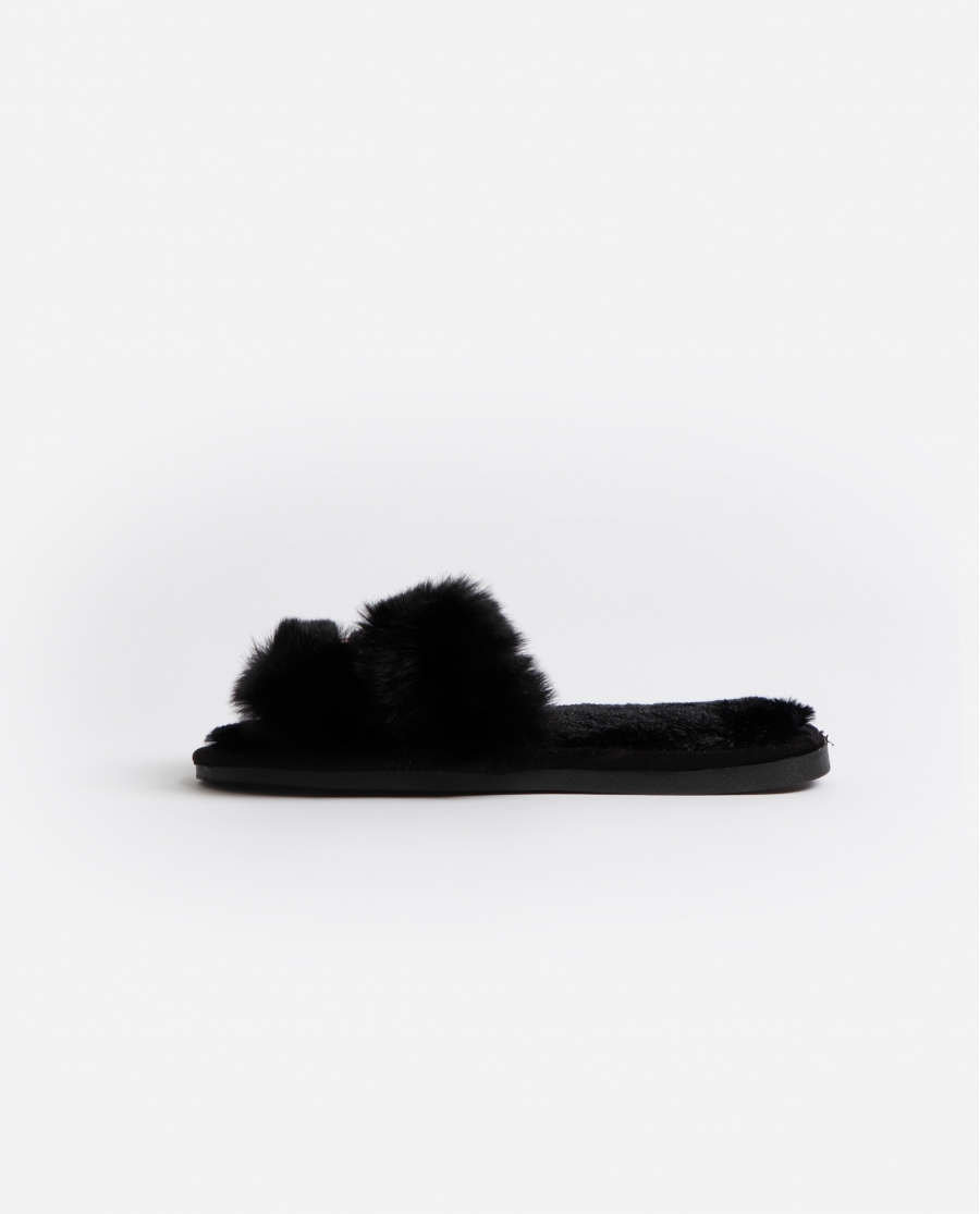 ADMAS Zapatillas De Estar Por Casa Cadena para Mujer NEGRO