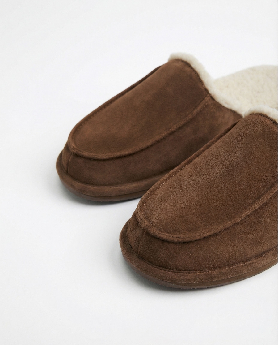 ADMAS Zapatillas De Estar Por Casa Brown Sherpa para Hombre, (Caja 6 unidades) SURTIDO