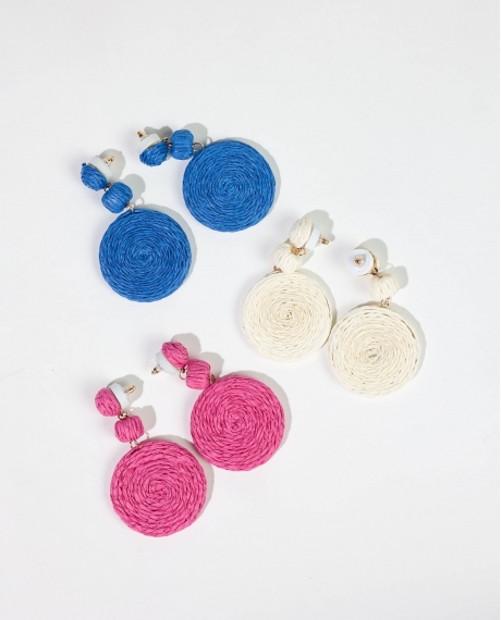 ADMAS Pendientes Summer Rattan Hoops para Mujer, (Caja 6 pares) SURTIDO
