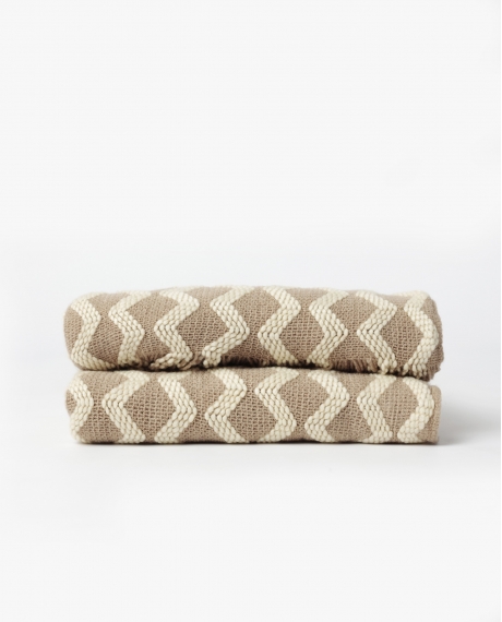 ADMAS Manta Punto Zig Zag Cozy Waves BEIGE 2