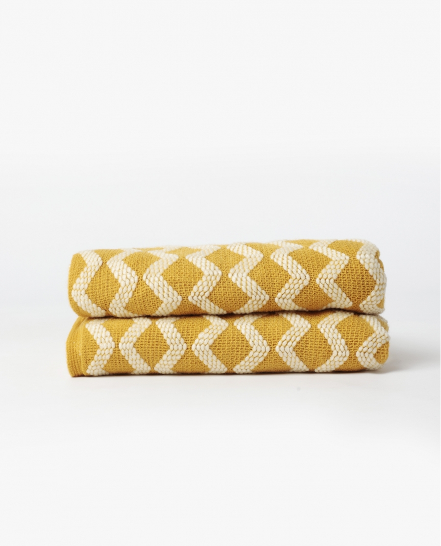 ADMAS Manta Punto Zig Zag Cozy Waves AMARILLO