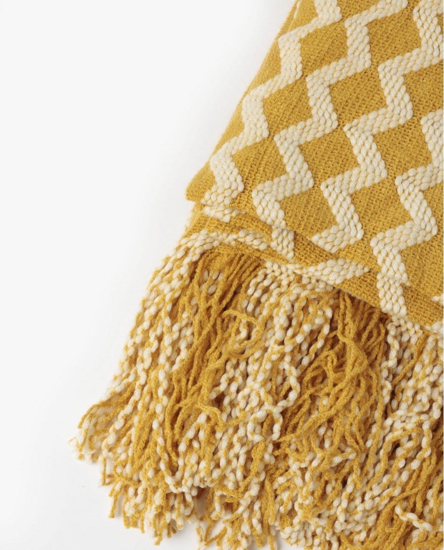 ADMAS Manta Punto Zig Zag Cozy Waves AMARILLO