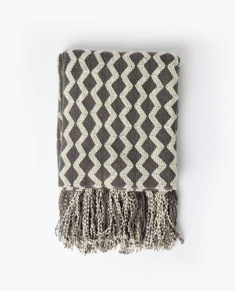 ADMAS Manta Punto Zig Zag Cozy Waves GRIS