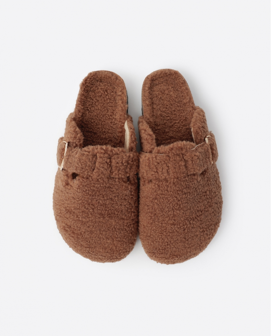 ADMAS Zapatillas De Estar Por Casa Zueco Borreguito para Mujer, (Caja 6 unidades) CAMEL