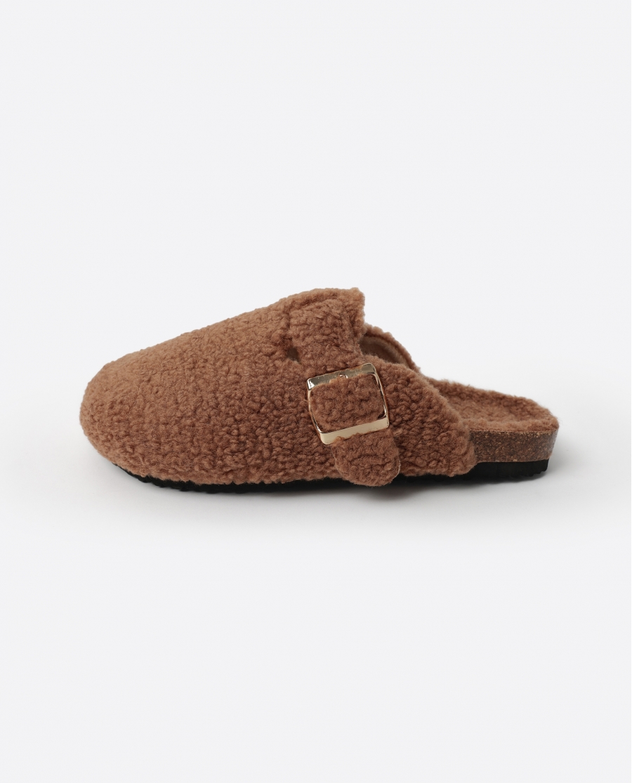 ADMAS Zapatillas De Estar Por Casa Zueco Borreguito para Mujer, (Caja 6 unidades) CAMEL
