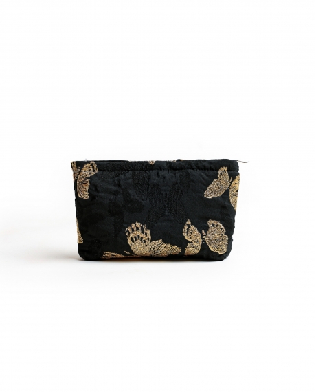ADMAS Neceser Mariposas Luxury Glitter Compacto NEGRO