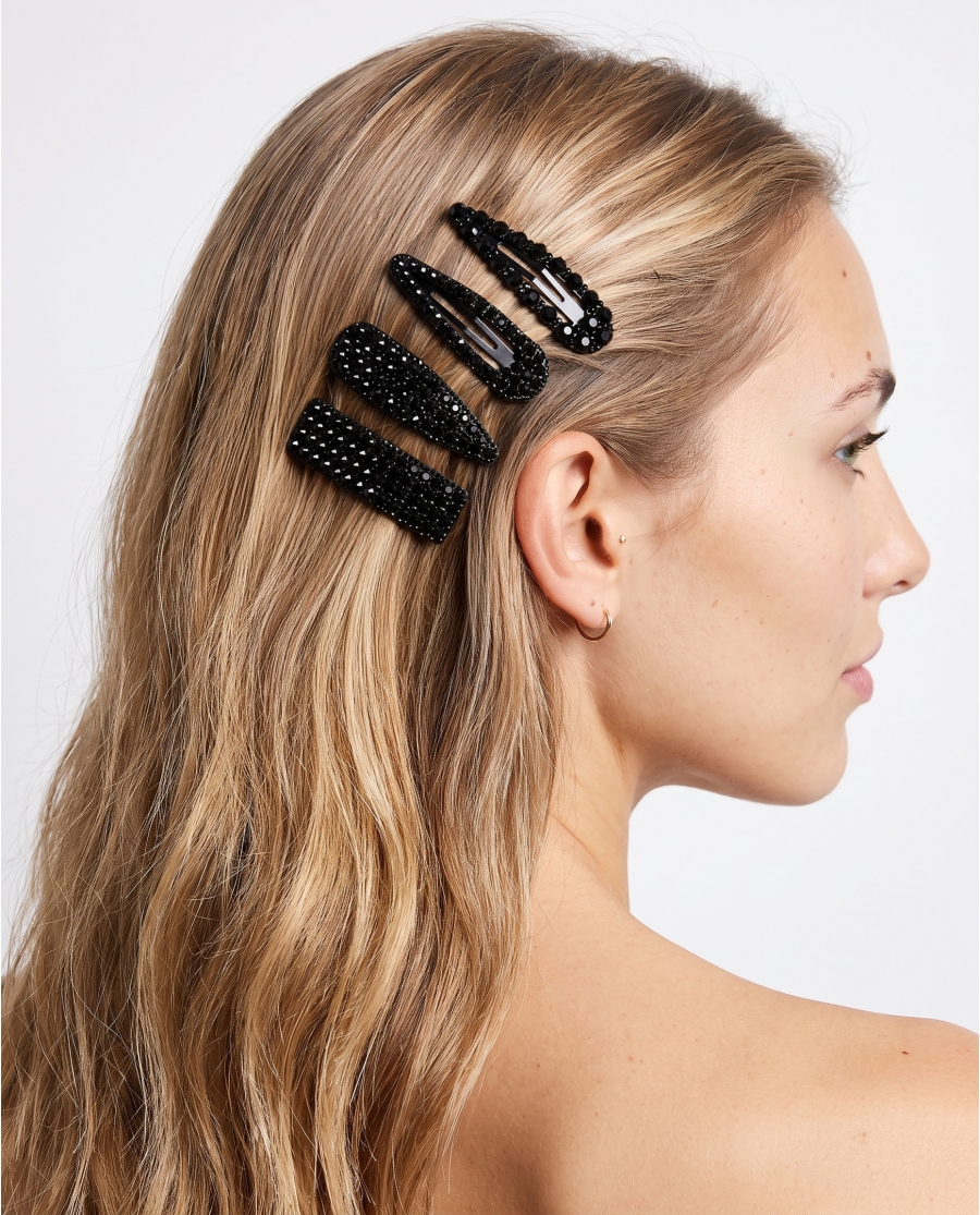 ADMAS Ganchitos Midnight Sparkle para Mujer, (Caja 12 unidades) NEGRO