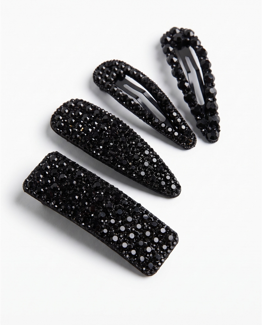 ADMAS Ganchitos Midnight Sparkle para Mujer, (Caja 12 unidades) NEGRO