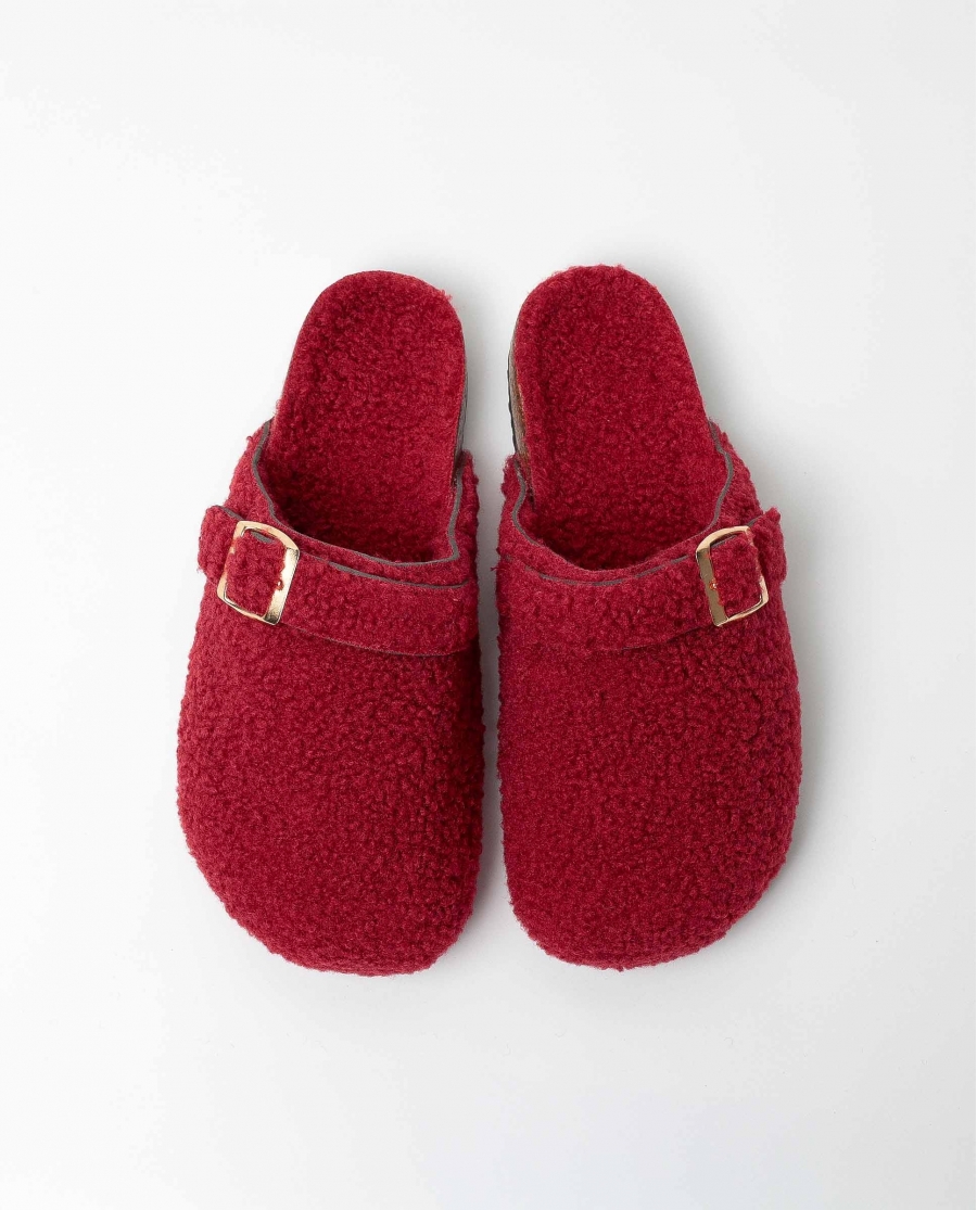 ADMAS Zapatillas De Estar Por Casa Nordic Sherpa para Mujer, (Caja 6 unidades) BURDEOS