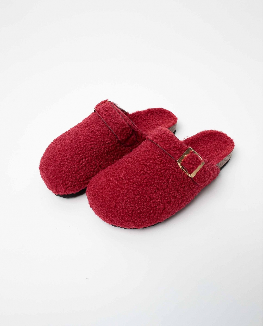 ADMAS Zapatillas De Estar Por Casa Nordic Sherpa para Mujer, (Caja 6 unidades) BURDEOS