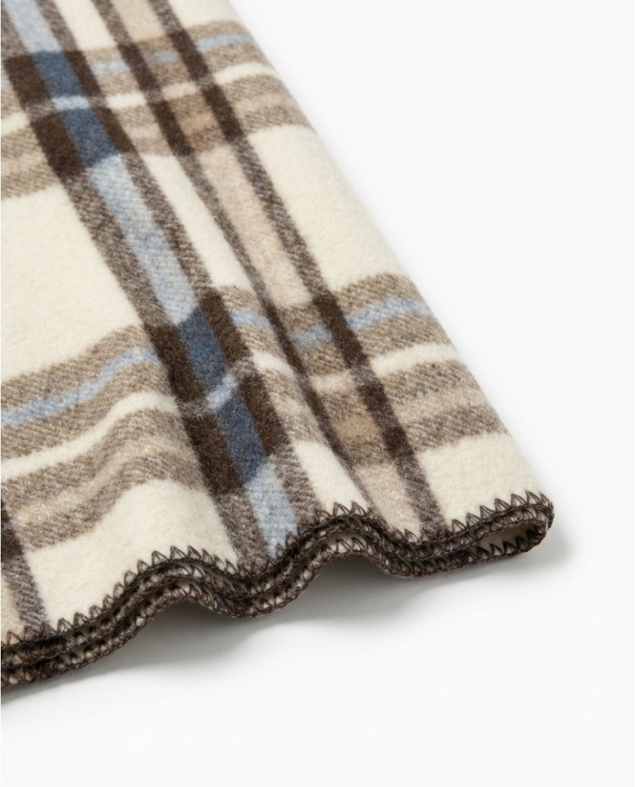 ADMAS Manta Afelpada Suave y Cálida Brown Checks MARRON