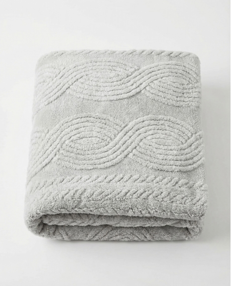 ADMAS Manta Doble Capa Espiga Jacquard GRIS