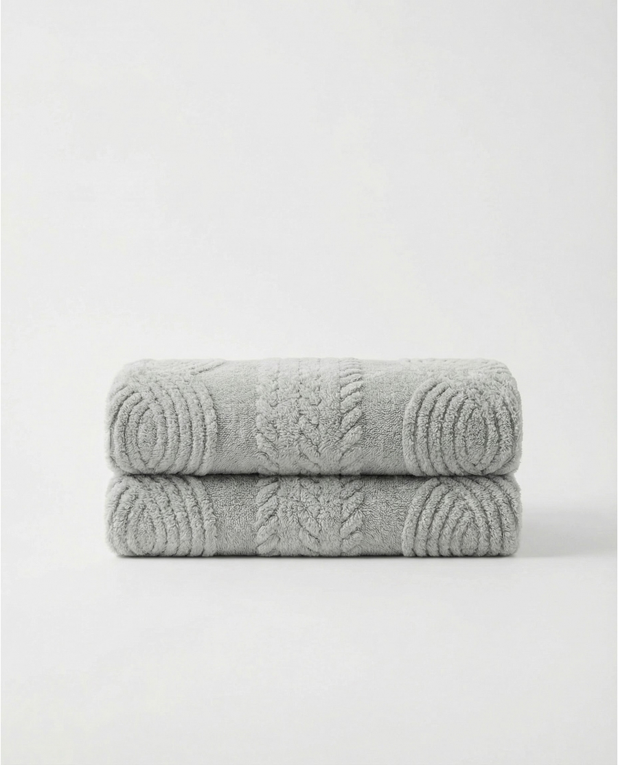 ADMAS Manta Doble Capa Espiga Jacquard GRIS