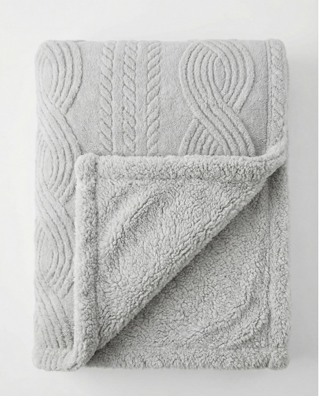ADMAS Manta Doble Capa Espiga Jacquard GRIS 2