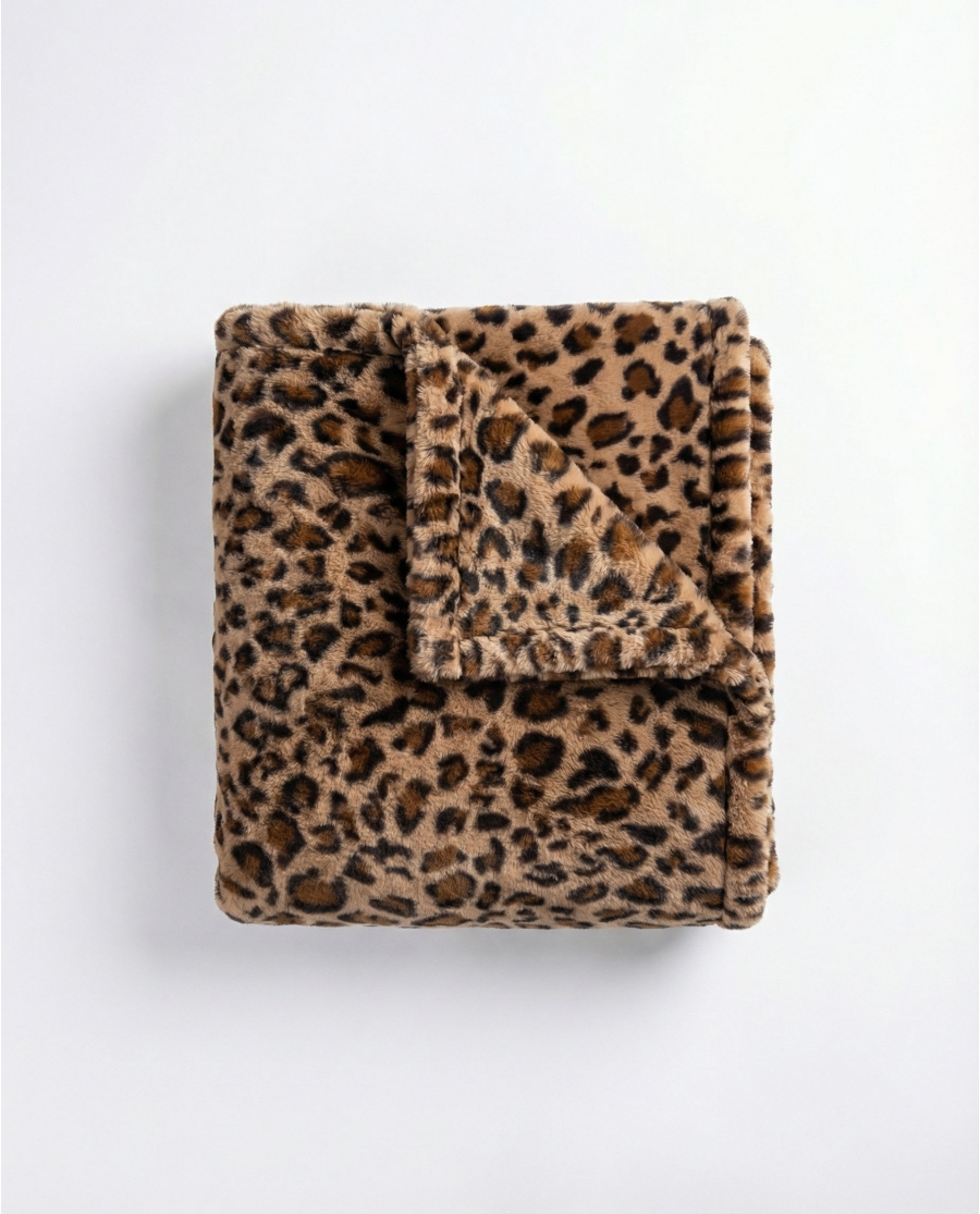 ADMAS Manta Doble Cara Estampada Piel Faux Fur PIEL