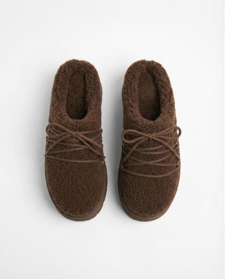 ADMAS Zapatillas De Estar Por Casa Plataforma Borreguito para Mujer, (Caja 6 unidades) MARRON