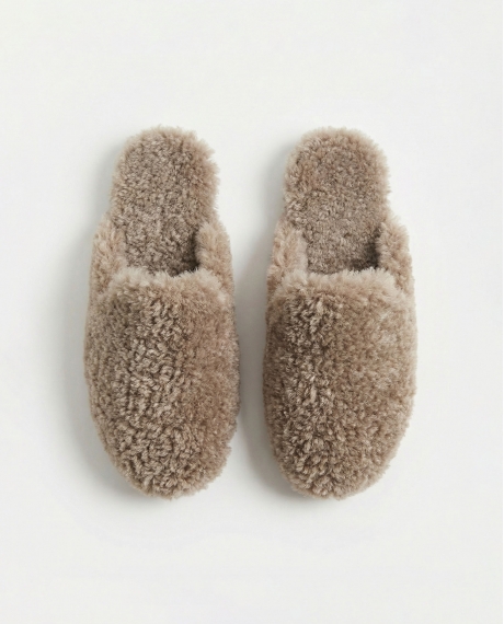 ADMAS Zapatillas De Estar Por Casa Mule Borreguito para Mujer, (Caja 6 unidades) MARRON