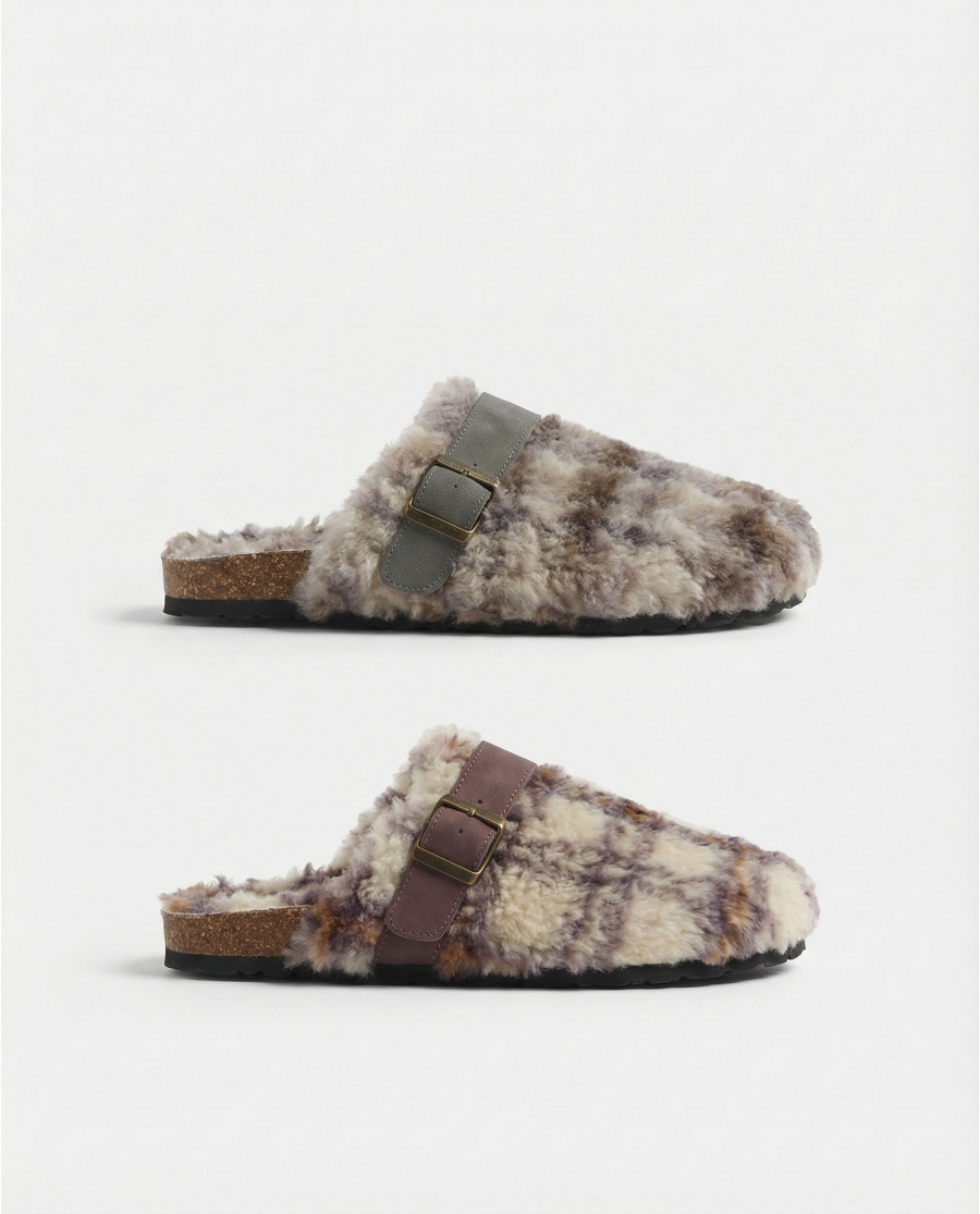 ADMAS Zapatillas De Estar Por Casa Zueco Cuadros para Mujer, (Caja 6 unidades) SURTIDO