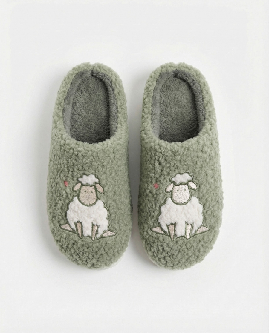 ADMAS Zapatillas De Estar Por Casa Counting Sheep para Mujer, (Caja 6 unidades) VERDE