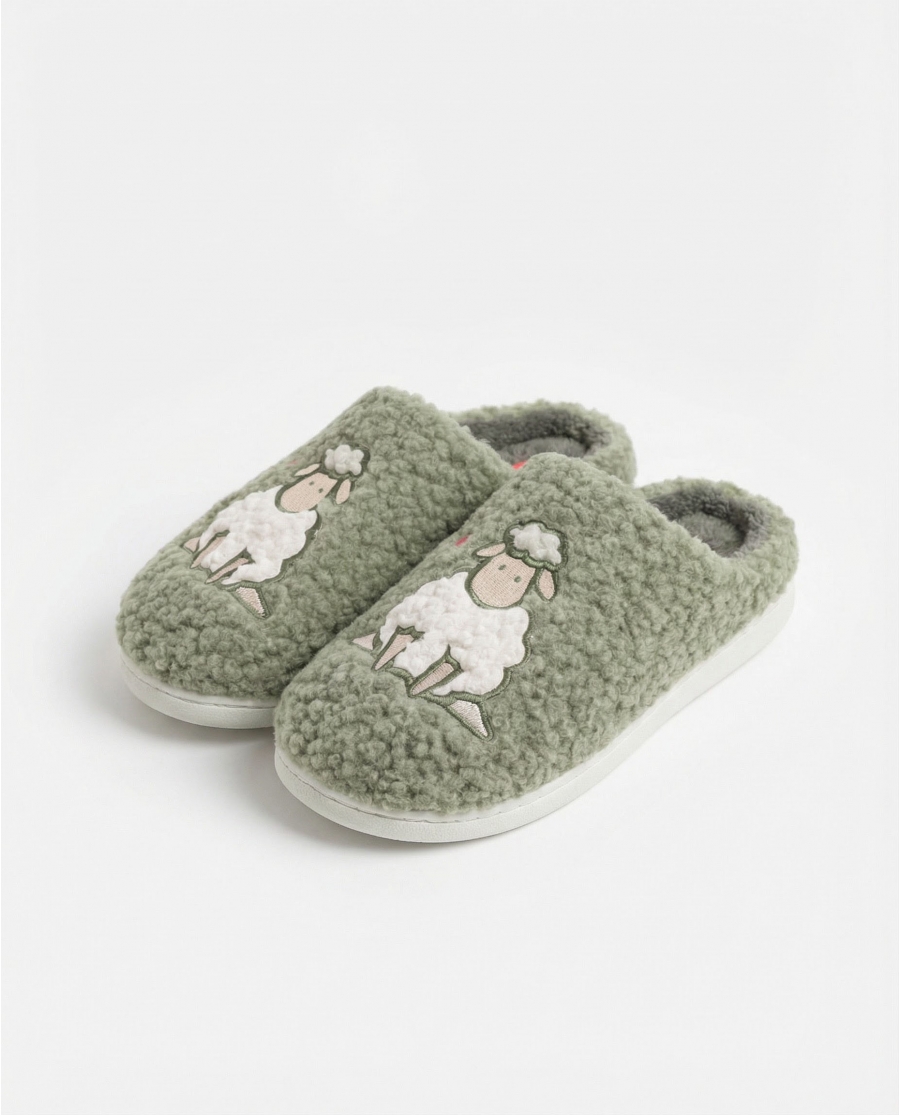 ADMAS Zapatillas De Estar Por Casa Counting Sheep para Mujer, (Caja 6 unidades) VERDE