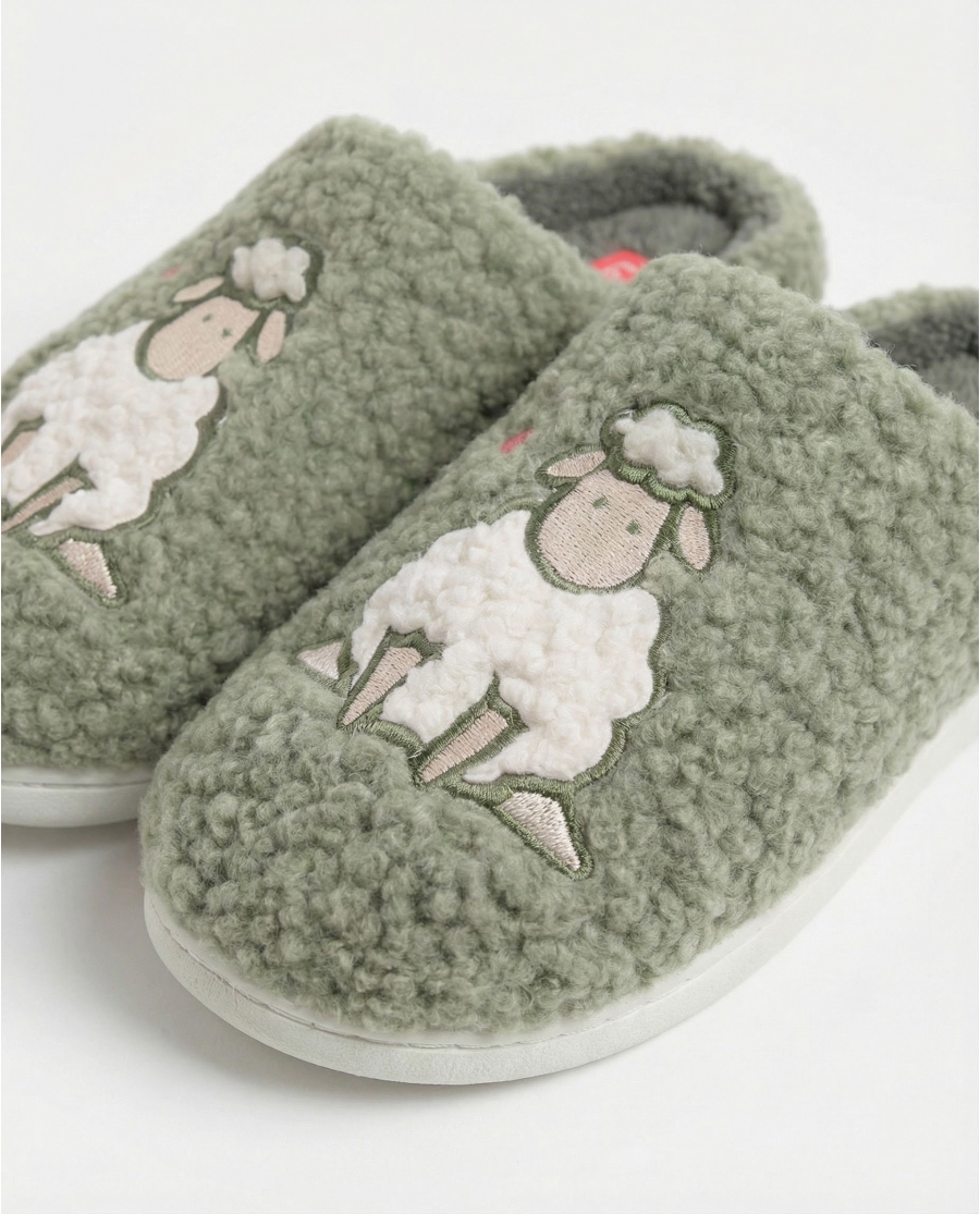 ADMAS Zapatillas De Estar Por Casa Counting Sheep para Mujer, (Caja 6 unidades) VERDE